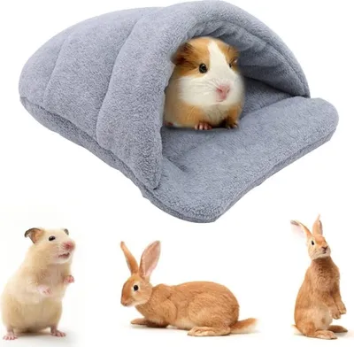 Produktbild von Meerschweinchenbett Haustierschlafsack Höhlennestkissen Weiches warmes Haustierbett Meerschweinchenhaus Haustier Winterbettwäsche Käfigzubehör für Kleintiere Eichhörnchen Ratte Chinchilla Frettchen