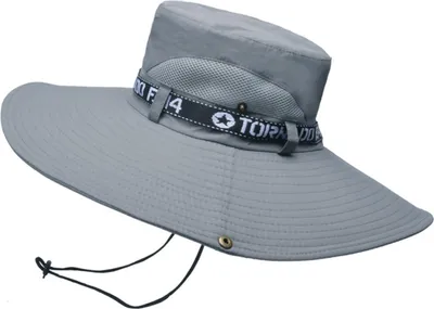 Immagine prodotto di Cappello da pesca, traspirante, cotone e poliestere, tesa larga, sole, per uomo, estate, alpinismo, grigio chiaro