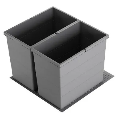Zdjęcie produktu dla Kosz na śmieci Hailo 3301752 Allegro 350 wkład 2x 28 litrów ciemnoszary
