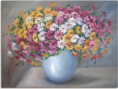 Produktbild von ARTland Leinwandbild Bunte Blumen Größe: 80x60 cm