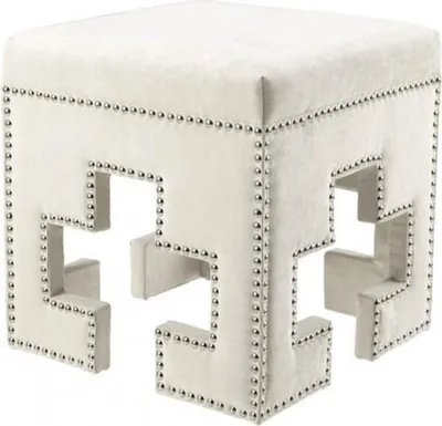 Produktbild von Casa Padrino Luxus Hocker Weiß 41 x 41 x H. 45 cm - Club Hotel Hocker