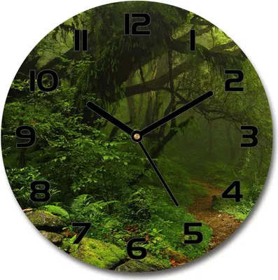 Produktbild von Wanduhr aus Glas 30fi Glasbild Glasuhr Gehärtetes Glas - schwarze-zeiger - Jungle in Nepal