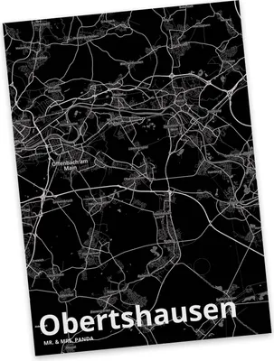 Produktbild von Mr. & Mrs. Panda Postkarte Obertshausen - Geschenk, Stadt Dorf Karte Landkarte Map Stadtplan, Fotokarte, Postkarten, Ansichtskarten, Grußkarte, Ansichtskarte