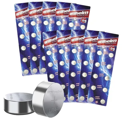 Produktbild von 100 x Wilhelm blister AG 13 /147/LR44/SR44W/357/LR1154/V13GA Qualitätsbatterien 1,5 V Alkaline