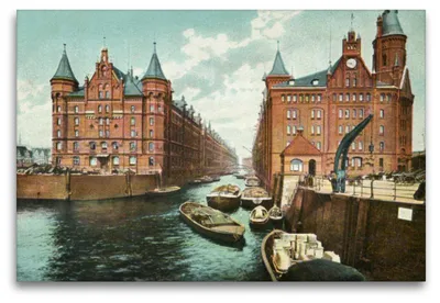 Produktbild von Premium Textil-Leinwand 120x80cm quer Premium Textil-Leinwand 120 cm x 80 cm quer Ein Motiv aus dem Kalender Lebendiges Hamburg von 1888 bis 1918 | Wandbild, HD-Bild auf Keilrahmen, Fertigbild auf hochwertigem Vlies, Leinwanddruck von Jens Siebert