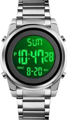 Produktbild von SKMEI Herren Digital Business Uhr Dual Time Mode Datum Woche Wecker Hintergrundbeleuchtung 3ATM Wasserdichte Herrenmode Armbaender fuer das taegliche Leben Herrengeschenke,Silber