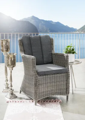 Produktbild von Gartensessel Destiny Sessel Luna Vintage Grau Geflechtsessel Polyrattan