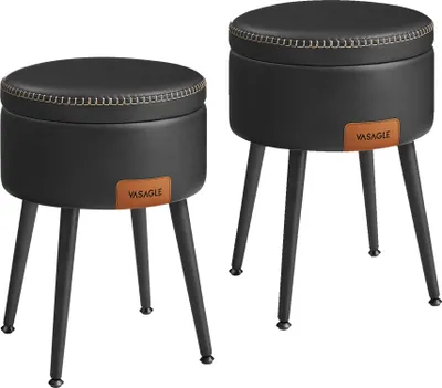 Produktbild von VASAGLE EKHO Kollektion - Sitzhocker, 2er Set, Sitzbank mit Stauraum, Sitztruhe, Kunstleder, bis 150 kg belastbar