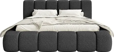 Produktbild von FEDVE Polsterbett Goa aus Chenille-Stoff 120x200 cm, Schwarz