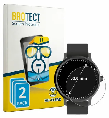 Produktbild von 2x Für Armbanduhren (Kreisrund, ø: 33 mm) Schutzfolie BROTECT Displayschutz Display Schutz Folie Klar Transparent