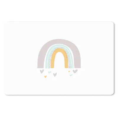Produktbild von MuchoWow® Mauspad Mousepad Regenbogen - Herzen - Mädchen - Jungen - Pastellfarben 27x18 cm - Mousepads - Maus Mat - Pad - Mausunterlage - Büroartikel - Desk Matten