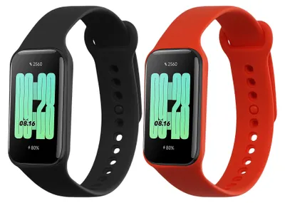 Produktbild von kwmobile 2x Uhrenarmband für Xiaomi Redmi Smart Band 2 Armband - Fitnesstracker Band Set aus TPU Silikon - Ersatzarmband Smartwatch - Schwarz Orange