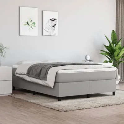 Produktbild von Boxspringbett mit Matratze Hellgrau 140x190 cm Stoff , Klassische Betten Design 2024