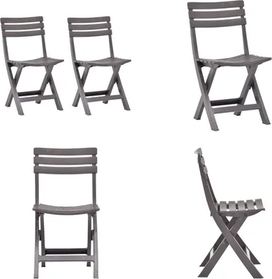 Image de vidaXL Chaises de jardin pliantes 2 pcs. Plastique Moka - Chaise de jardin - Chaises de jardin - Chaise pliante