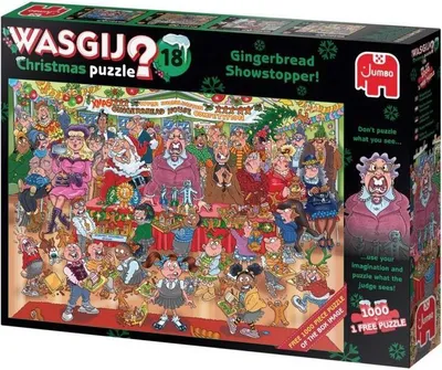 Produktbild von Wasgij Christmas 18 - Leckereien Aus Lebkuchen! (2X1000 Teile), 1000 Stück(e), Urlaub, 12 Jahr(e)