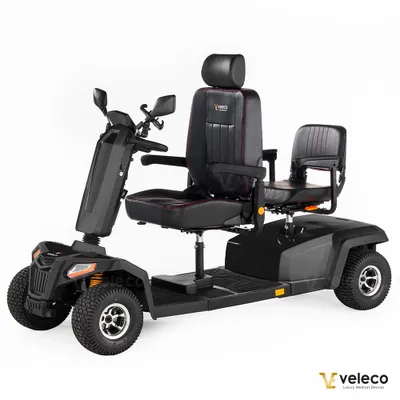 Immagine prodotto di Veleco Sharpy TWIN - Scooter elettrico per 2 persone - Sedile girevole - Motore elettrico da 1400 W - Ruote grandi (nero)