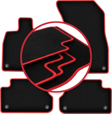 Immagine prodotto di Tappetini in velluto Nero/Rosso per Audi Q5 II FY / F5 2017- Set 4 pezzi