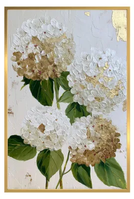 Obrázok produktu pre Obraz na stenu STYLER, 60x90 cm, motív: hortenzia, kvetinový obraz, obraz rastlín, plagát, moderná umelecká dekorácia, vhodné do obývačky alebo spálne, s rámom