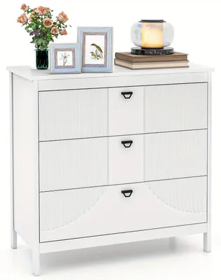 Produktbild von Schubladenschrank - Aufbewahrungsschrank - Schubladencontainer - Büroschrank - 3 Schubladen - MDF, weiß - Kippschutzmechanismus