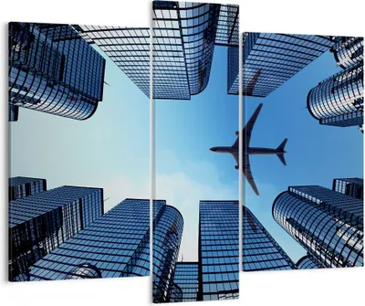 Produktbild von Bild auf Leinwand - Leinwandbild - Himmel Stadt Agglomeration Wolkenkratzer - 95x80cm - Wand Bild - Wanddeko - Leinwanddruck - Bilder - Kunstdruck - Leinwand bilder - Wandkunst - CB95x80-2556