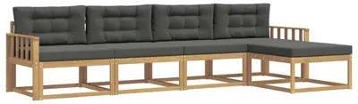 Produktbild von vidaXL Outdoor-Sofagarnitur 4 pcs Weiß und Anthrazit Polyester