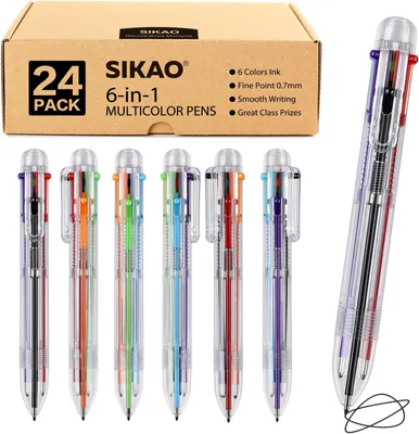 Imagen del producto de Bolígrafo multifunción 6 en 1, con 6 colores, flexible, ideal para la escuela