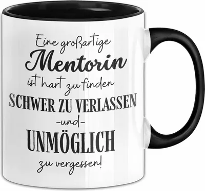 Produktbild von Mentorin Abschied Geschenk Tasse Abschiedsgeschenk für Mentorin Hart Zu Finden Schwer Zu Verlassen (Schwarz)
