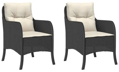 Immagine prodotto di vidaXL Sedie da giardino con cuscino 2 pezzi in polirattan nero