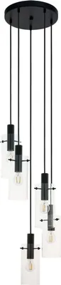 Immagine prodotto di Lampada a sospensione Montefino 5 luci nero, trasparente Eglo 97368