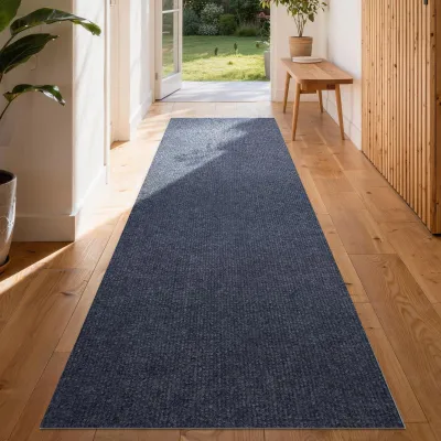 Imagen del producto de Alfombra antideslizante, 240x60 cm, color gris oscuro, para pasillos