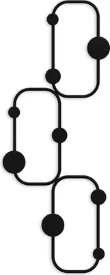 Immagine prodotto di Calicosy - Appendiabiti da parete con 6 ganci arrotondati in metallo nero H70 cm - LIZZARD
