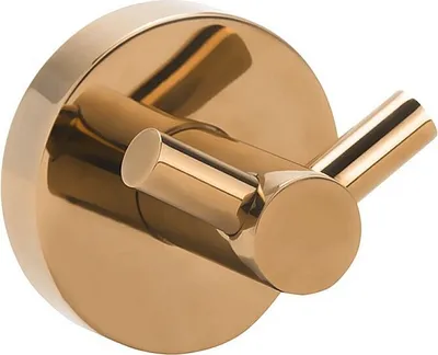 Produktbild von BORAL Doppelkleiderhaken Messing Gold Kupfer poliert 55x55x50 mm für Bad & Küche >> zum Bohren oder Kleben