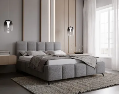 Obrázok produktu pre Čalúnená posteľ 180x200 ARMINDA 2 s úložným priestorom - šedá