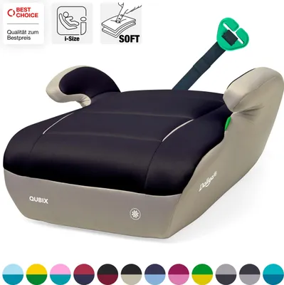 Produktbild von Daliya® QUBIX Kindersitzerhöhung | i-SIZE NORM ECE R129 | 125 bis 150 cm | Gurtfix | waschbar | Autositz | Autokindersitz | Kindersitz | Sitzerhöhung (Beige - Schwarz)