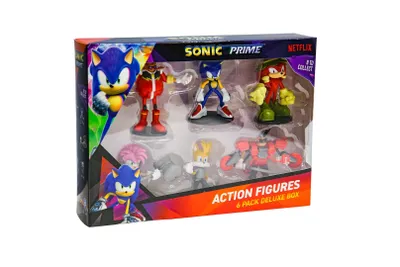A box of Sonic Prime action figures.