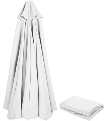 Image de Housse de remplacement pour parasol, diamètre 270 cm, 8 baleines, couleur blanche, protection UV 80, résistante au vent, en polyester