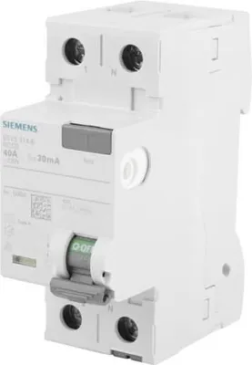 Produktbild von Siemens FI-Schalter 2x40A 5SV33146 Typ A 40A 1+N-pol 30mA 230V 2TE