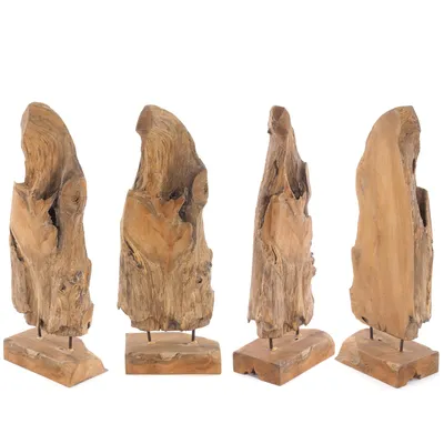 Produktbild von TREIBHOLZ SKULPTUR "ROOTS  80" | Teakholz rustikal | Dekofigur