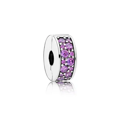 Produktbild von Pandora 791817CFP Clip Lilafarbener Pavé-Glanz