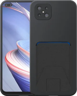 Image de Adaptée pour Oppo A92s / Reno 4Z 5G Phone Case with Adjustable Leather Cardslot - Flexible Back Cover Case Silicone TPU with Adjustable Leather Cardslot - Black - Smartphonics