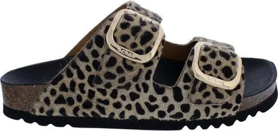 Produktbild von Scholl Pantolette mit Fußbett Noelle Leopard Animal Print - Leder mit Felloptik 39