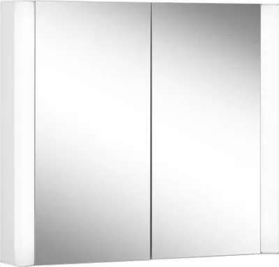 Image de Schneider EASY LED Armoire de toilette avec éclairage LED, 2 portes à double miroir, 80x70x14cm, 175.080.01.02