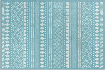 Produktbild von Indische Muster Textur Nachahmung Stoff – Vinylteppich – 60x90 cm – Outdoor Teppich – Terrasse – Wetterfest – Modern