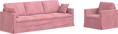 Immagine prodotto di Set divano 2 pezzi vidaXL Rosa 228 x 78 x 80 cm in tessuto