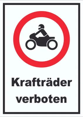 Produktbild von Schild Verbot Krafträder A3 (297x420mm)