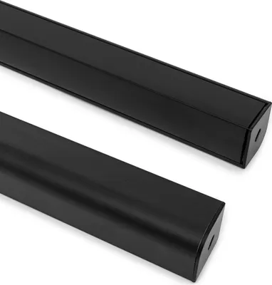 Produktbild von Aluminiumprofil Ecke Dreieckig 2m für LED Steifen bis 20mm Schwarz 2 m Transparente