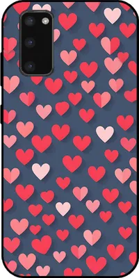 Produktbild von Smartphonica Telefon Fall fit für Samsung Galaxy S20 mit rosa und roten Herzen Impressum - TPU Backcover Fall mit rosa und roten Herzen Design