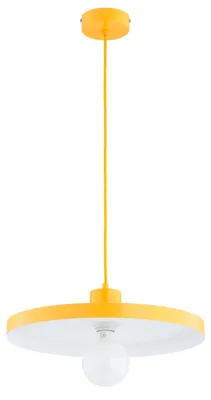 Produktbild von Hängeleuchte, flaches Design, Modell ETERI, gelb-orange, 1xE27, 15W, Metall, Abmessungen: 80x40x40cm, Schutzart: IP20, Marke: Alfa