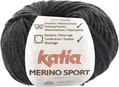 Image de Fil à tricoter Katia Merino Sport 402 gris très foncé