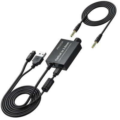 Productafbeelding van Optisch naar 3,5 mm converter met audioversterking en volumeregeling